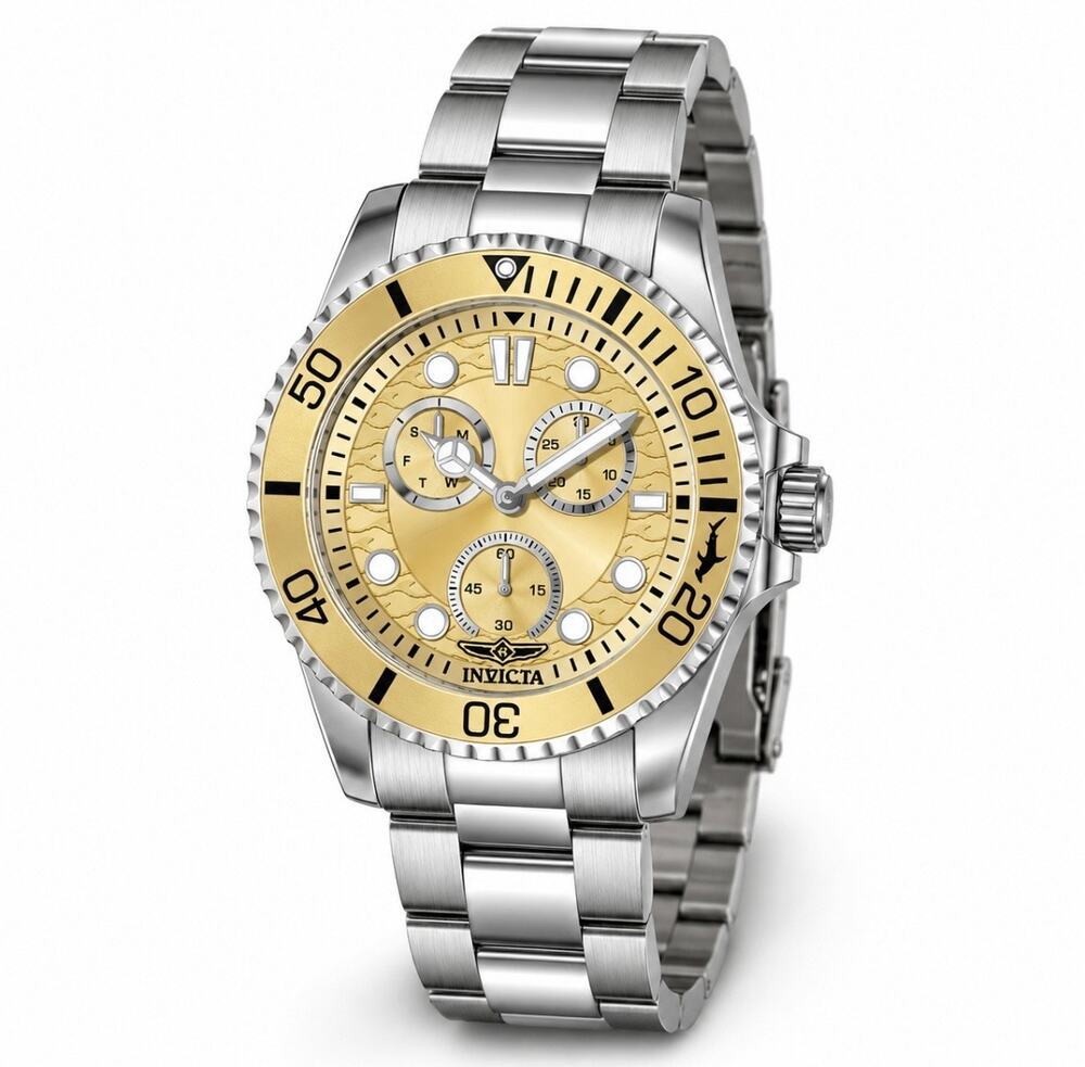 Invicta Pro Diver Men’s Watch 44mm Steel Cream Dial New with Box